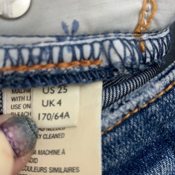 We the Free Denim Jean Shorts Size 25 Free People Distressed Raw Hem pockets - Picture 10 of 14